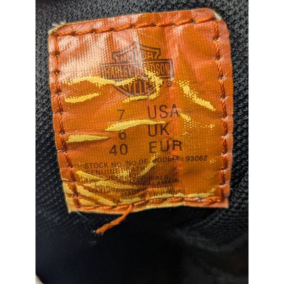 Harley Davidson Mens Slash Black Leather Boots 6 in Shaft 1 in Heel 93062 Size 7 - Picture 9 of 9